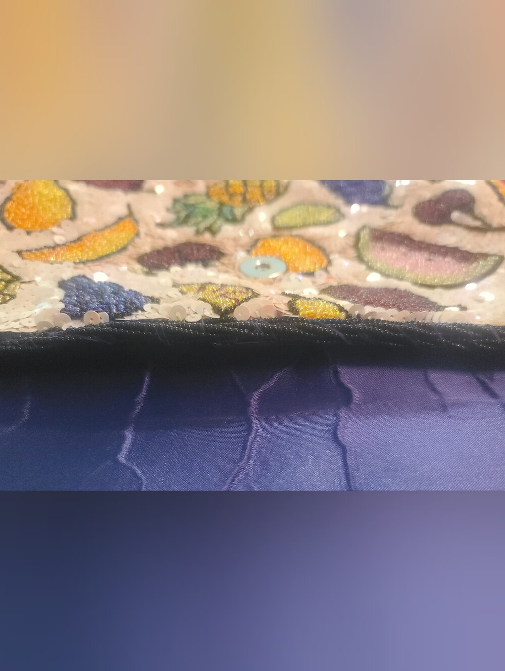 Vintage Inge Christopher Beaded Fruit Clutch/Shoulder Bag Sex and the City - Picture 7 of 11